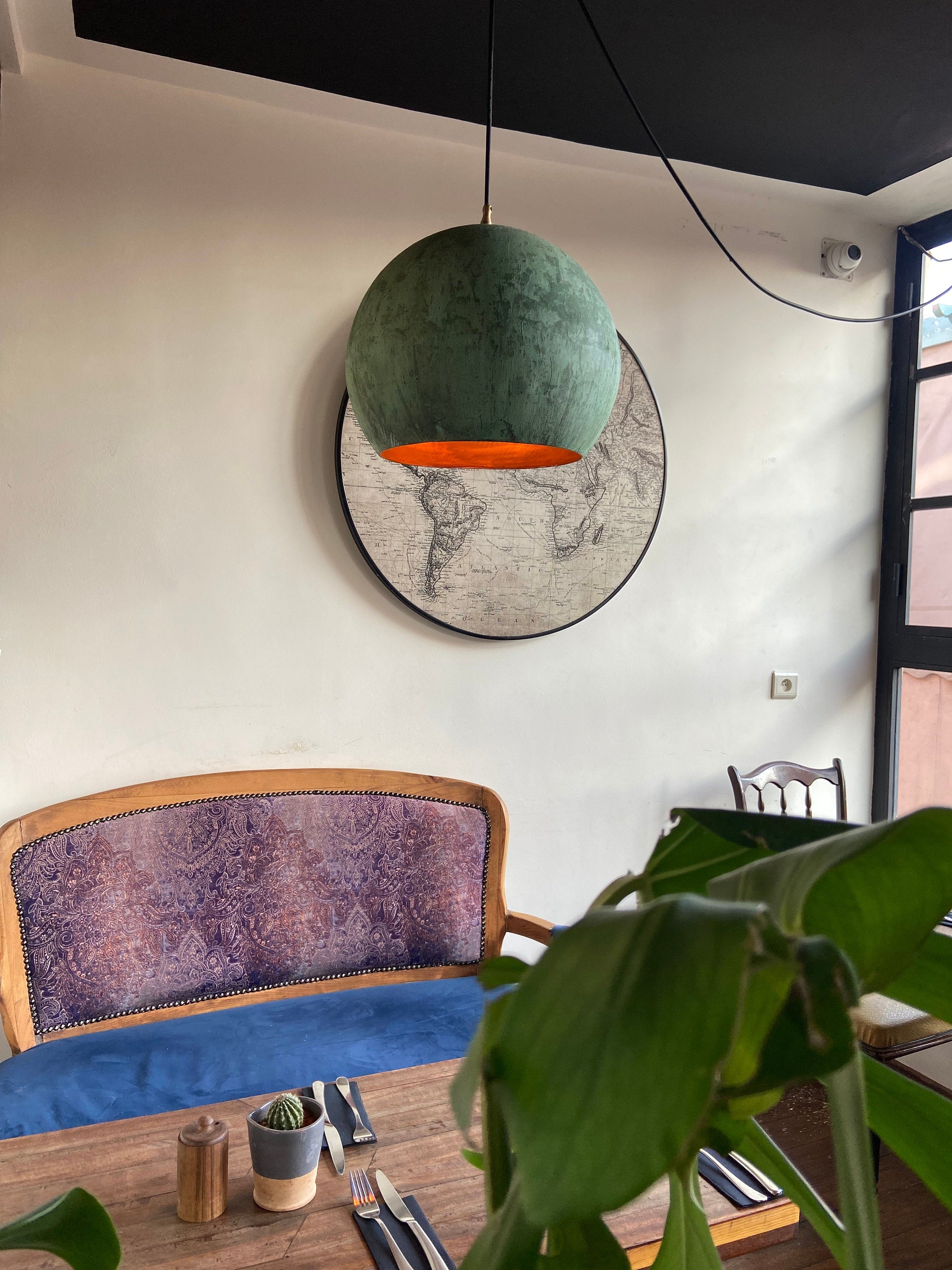 Oxidized Copper Rustic Pendant Light Zayian
