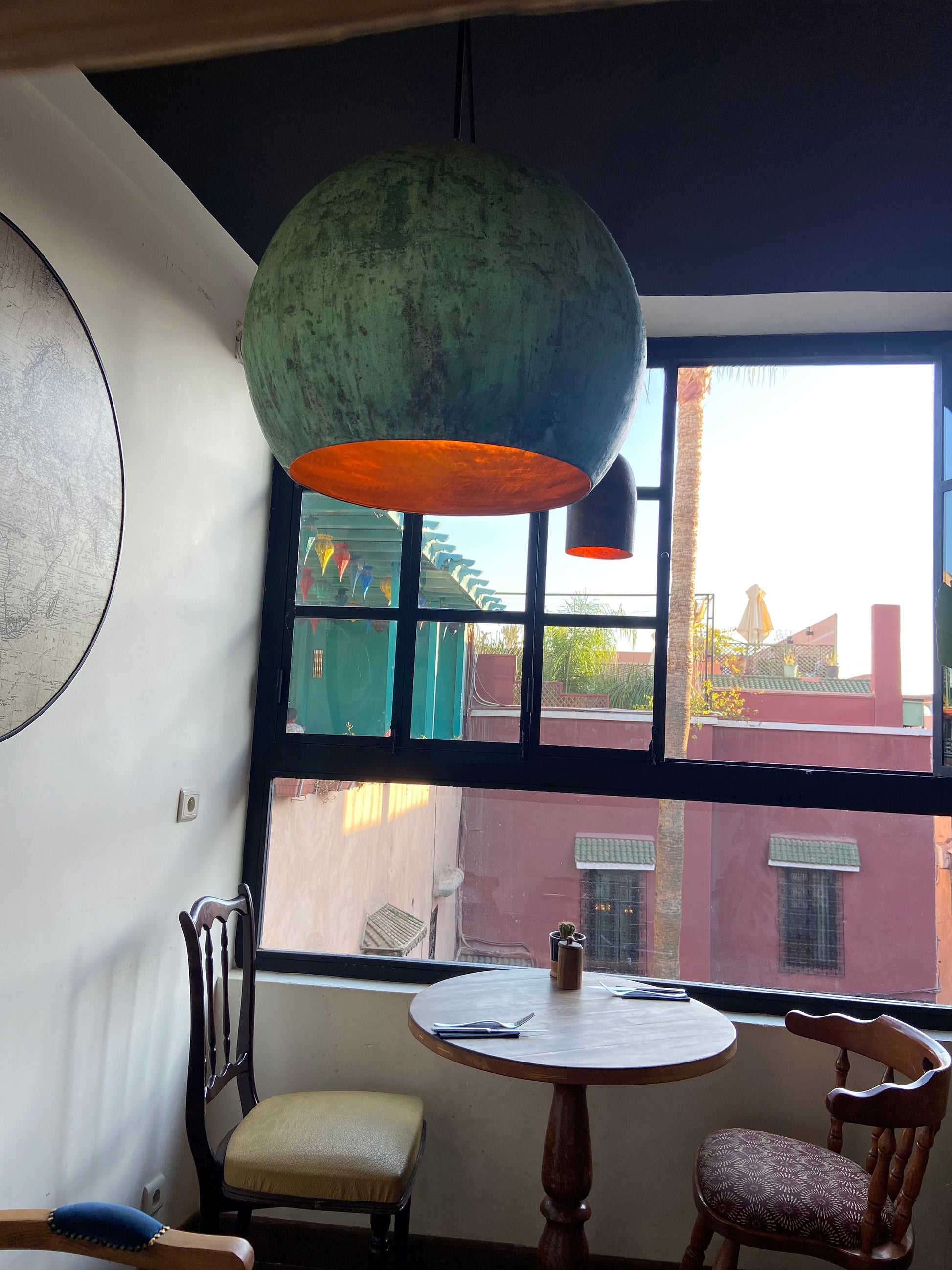 Oxidized Copper Rustic Pendant Light Zayian