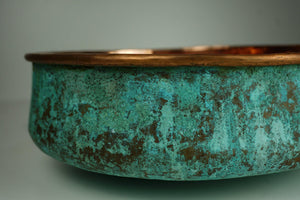 Verdigris Patina Hammered Copper Top Mount Bathroom Vessel Sink Vanity Zayian