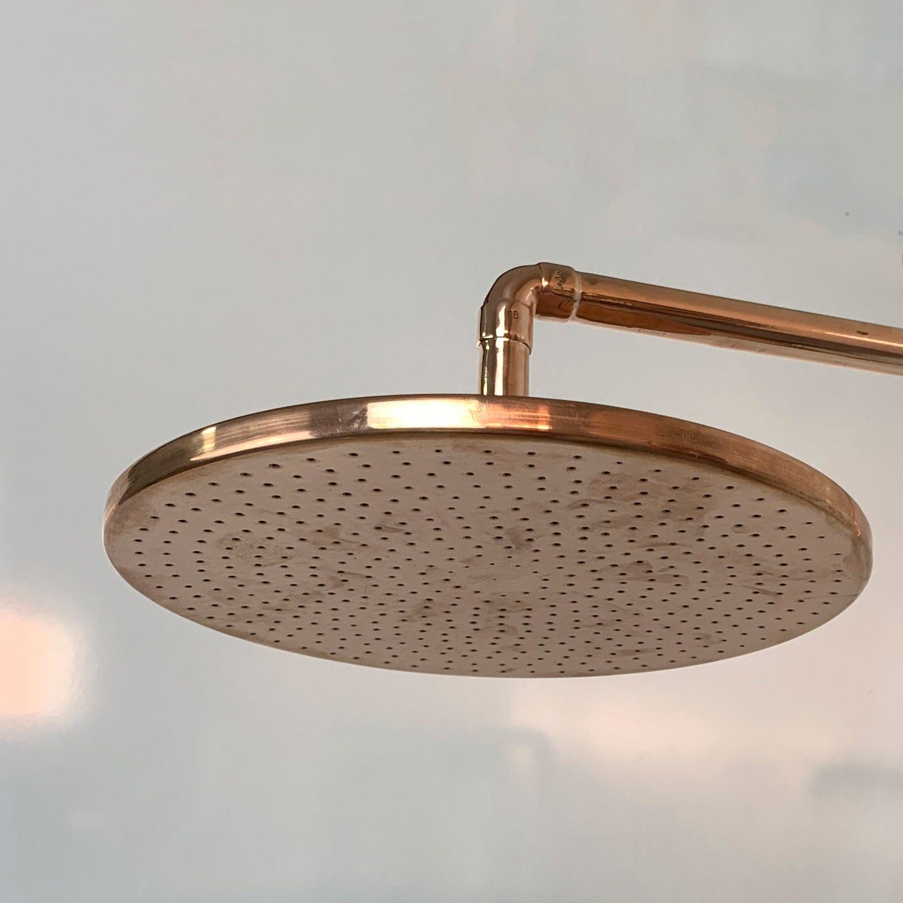 Handcrafted copper bathroom fixture