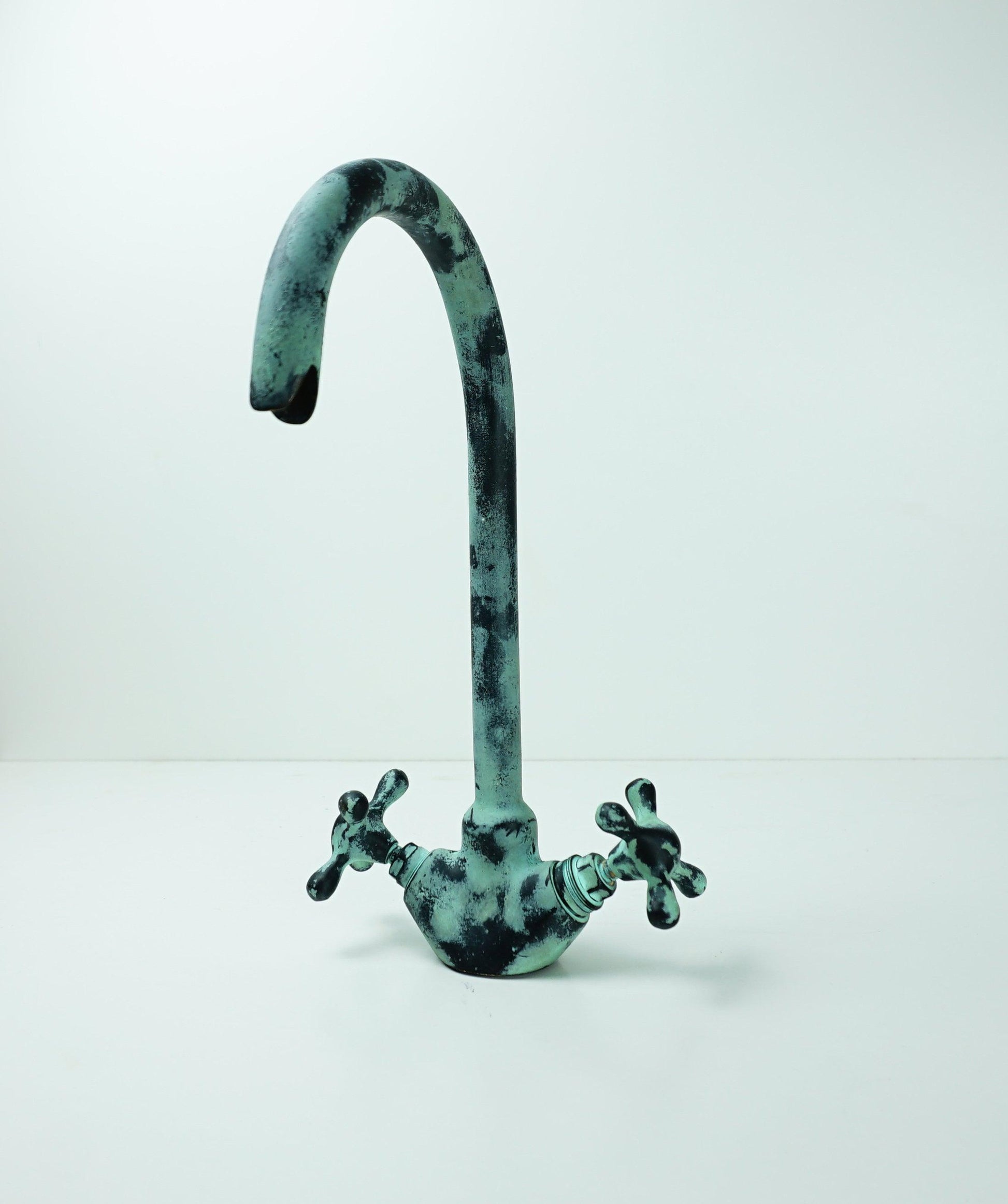 Oxidized Brass Gooseneck Bathroom Faucet with Luxurious Patina Zayian