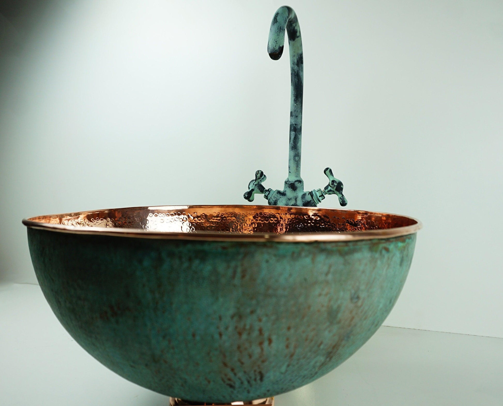 Oxidized Brass Gooseneck Bathroom Faucet with Luxurious Patina Zayian