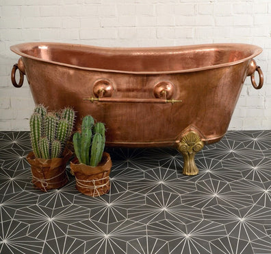 Vintage Clawfoot Copper Bathtub BathroomVintage Clawfoot Copper Bathtub Bathroom