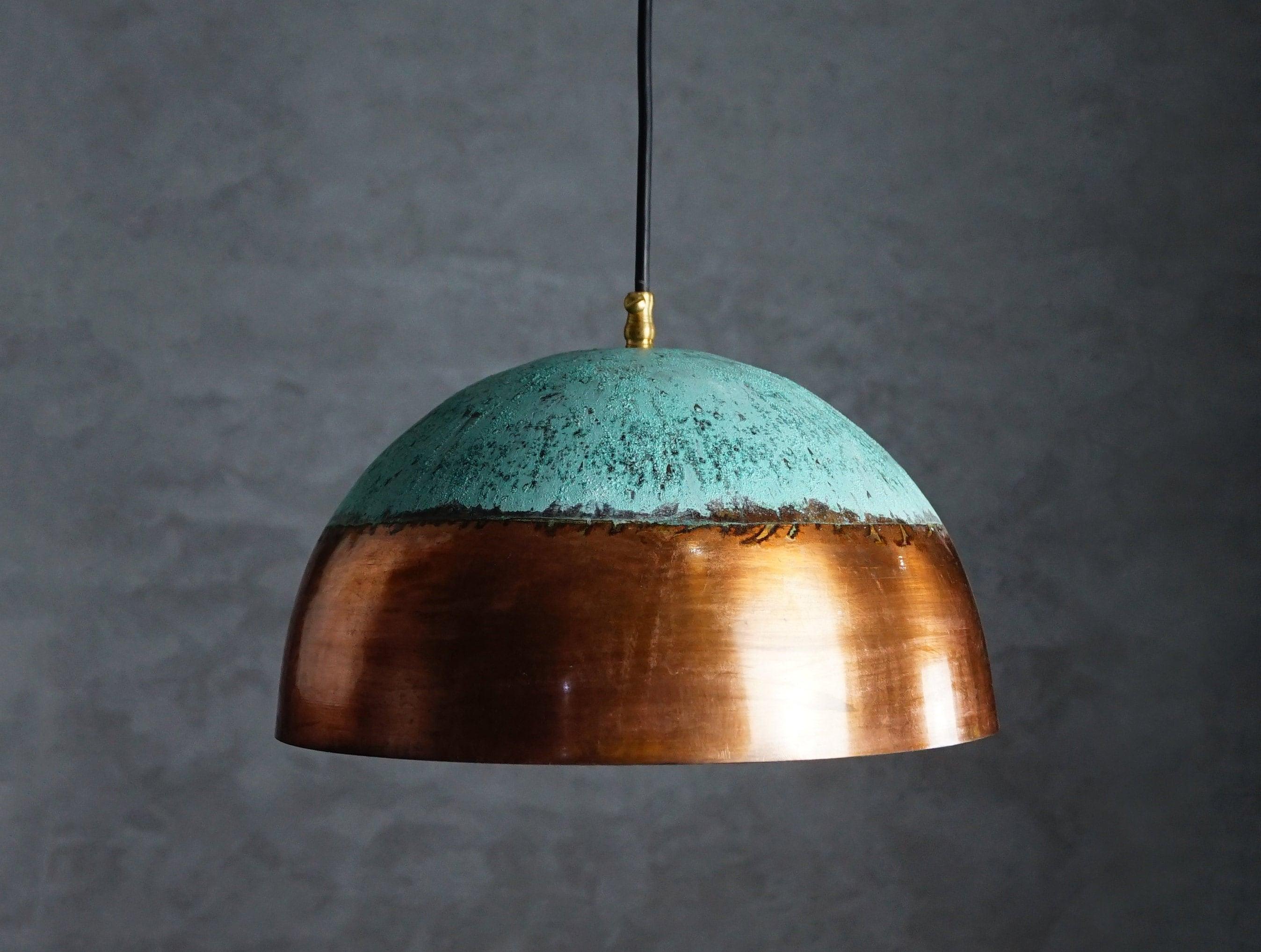 Verdigris Copper Farmhouse Kitchen Island Pendant Light Zayian