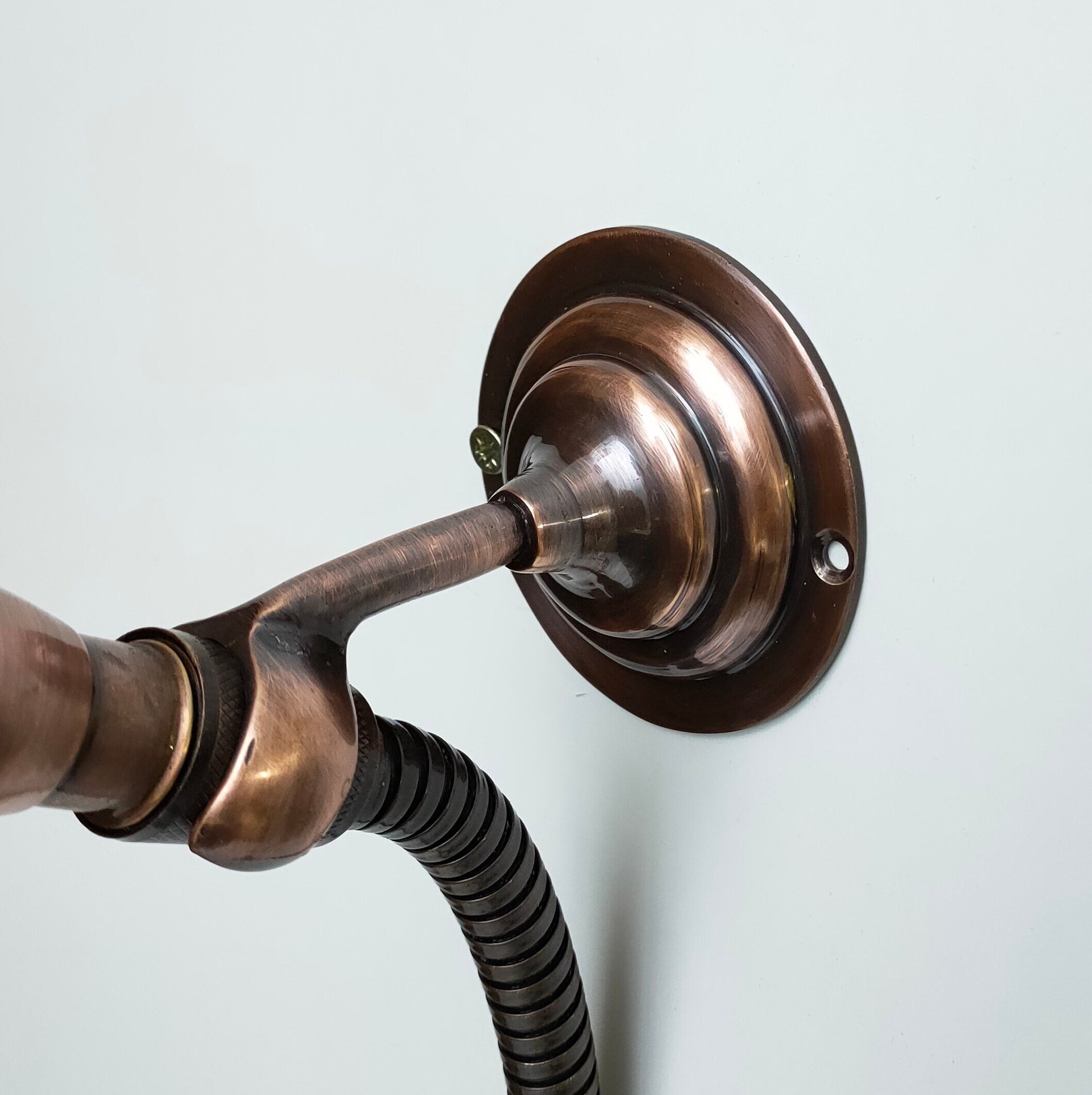 Copper Shower Mixer, 8" Round Copper Shower head and Hand Shower - Zayian