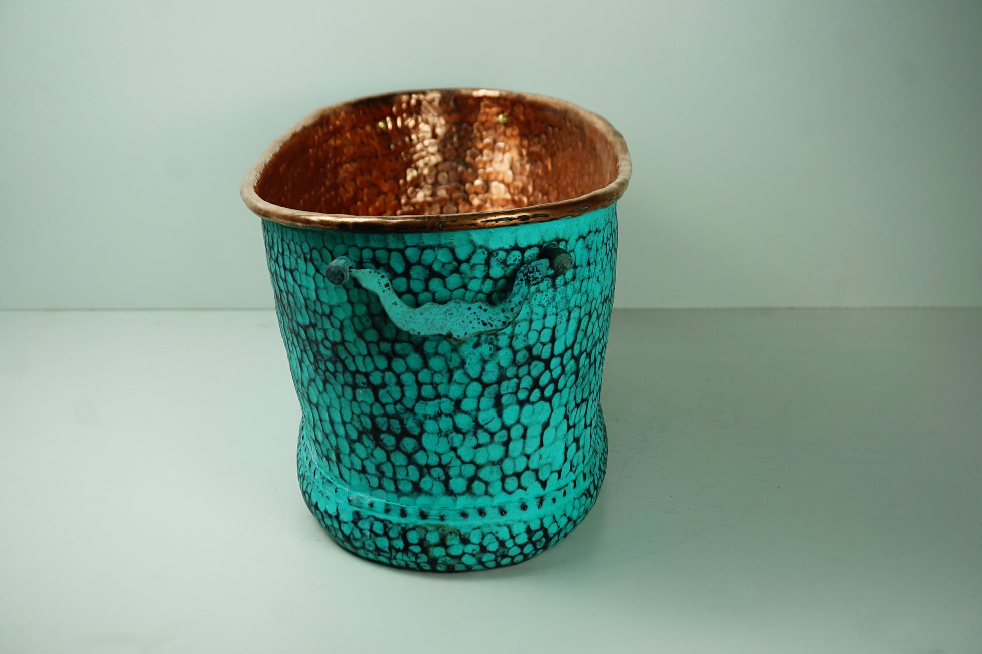 Large Oval Copper Beverage Tub with Handles , Copper Ice Bucket Zayian