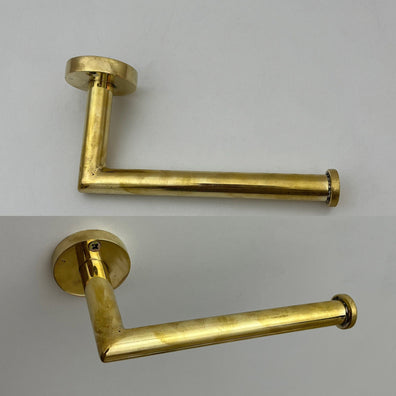 Unlacquered brass Toilet Paper Roll HolderUnlacquered Brass Toilet Paper Roll Holder, Wall Mount