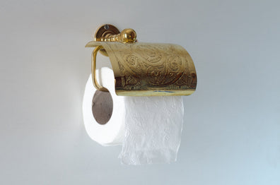 Solid Brass Toilet Paper Holder, Handcrafted Powder Room Roll HolderSolid Brass Toilet Paper Holder 