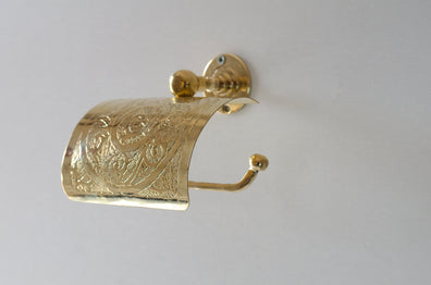 Solid Brass Toilet Paper Holder, Handcrafted Powder Room Roll HolderSolid Brass Toilet Paper Holder 