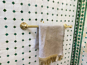 Unlacquered Solid Brass Towel Rail Zayian 