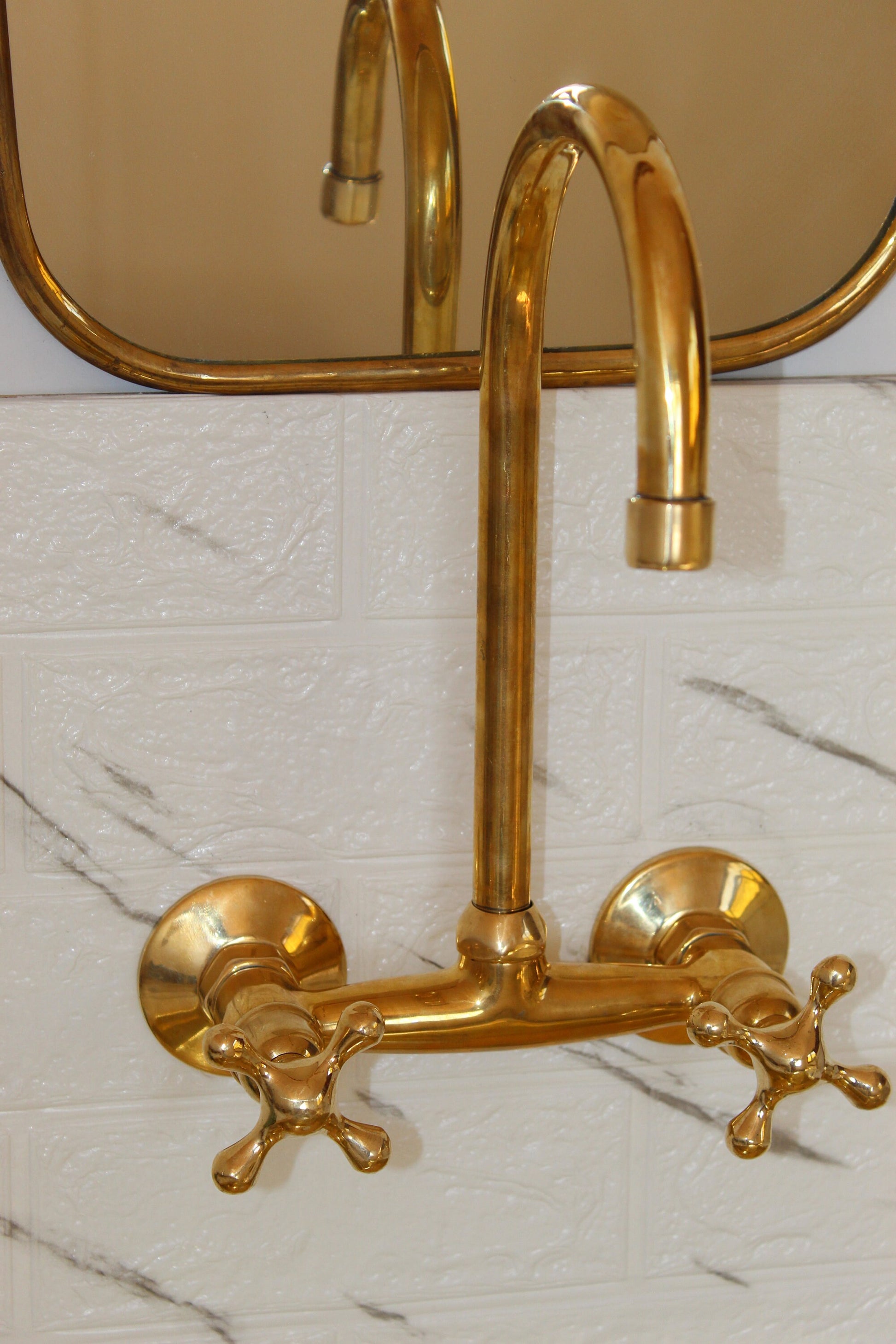 Timeless Elegance - Unlacquered Brass Bridge Faucet Zayian 
