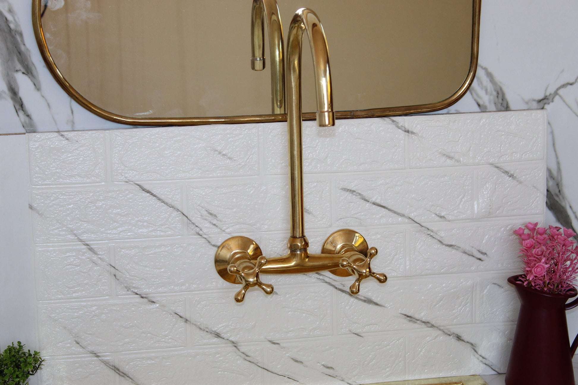 Vintage Charm - Solid Brass Kitchen Wall Mount Fixture Zayian 