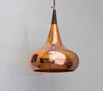 Handcrafted Copper Pendant Lights For Kitchen Island , Copper Dome Ceiling LightCopper Dome Pendant Light for Kitchen Island Ceiling