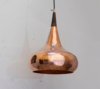 Handcrafted Copper Pendant Lights For Kitchen Island , Copper Dome Ceiling LightCopper Dome Pendant Light for Kitchen Island Ceiling