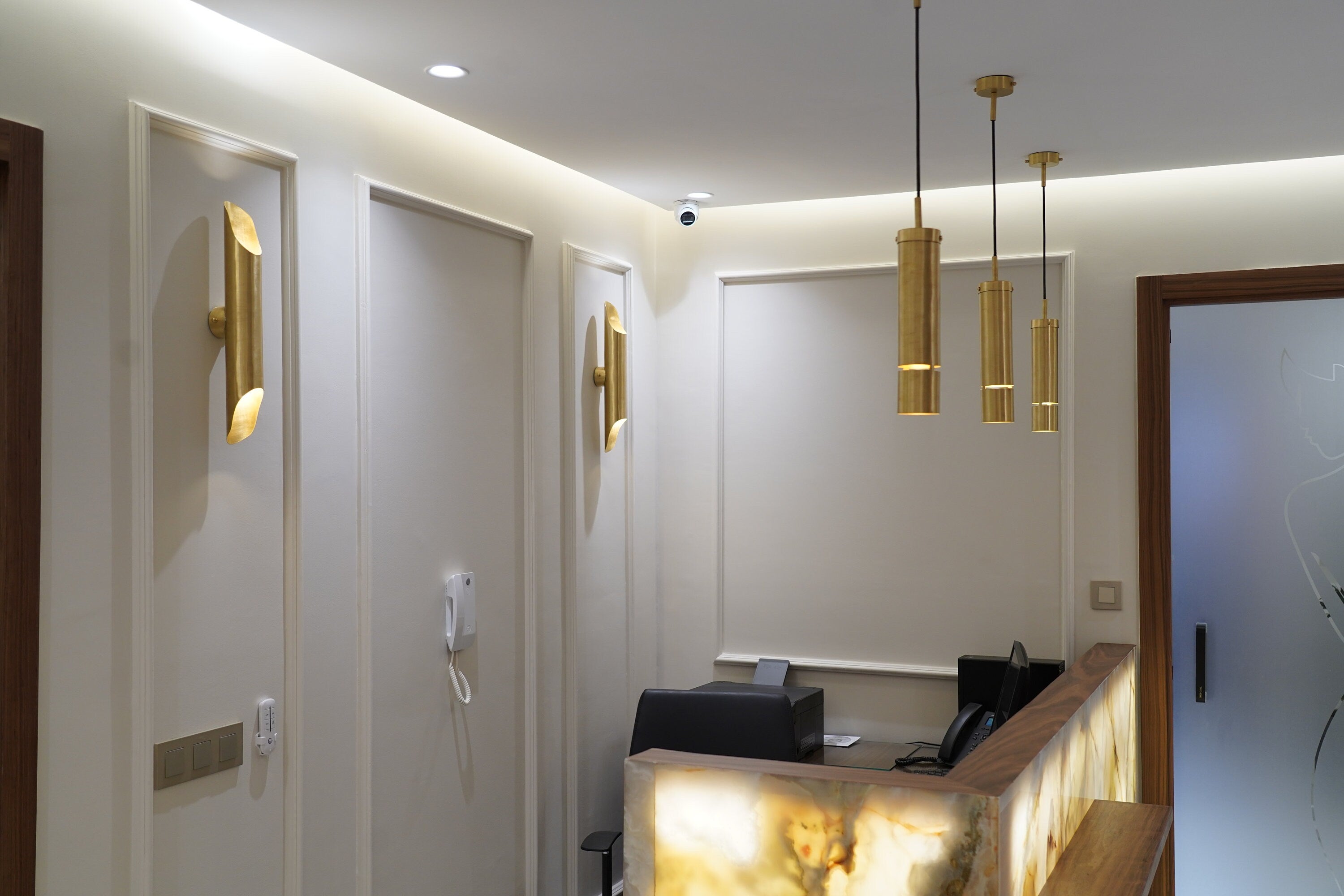  Unlacquered Solid Brass Double Wall Light Fixture