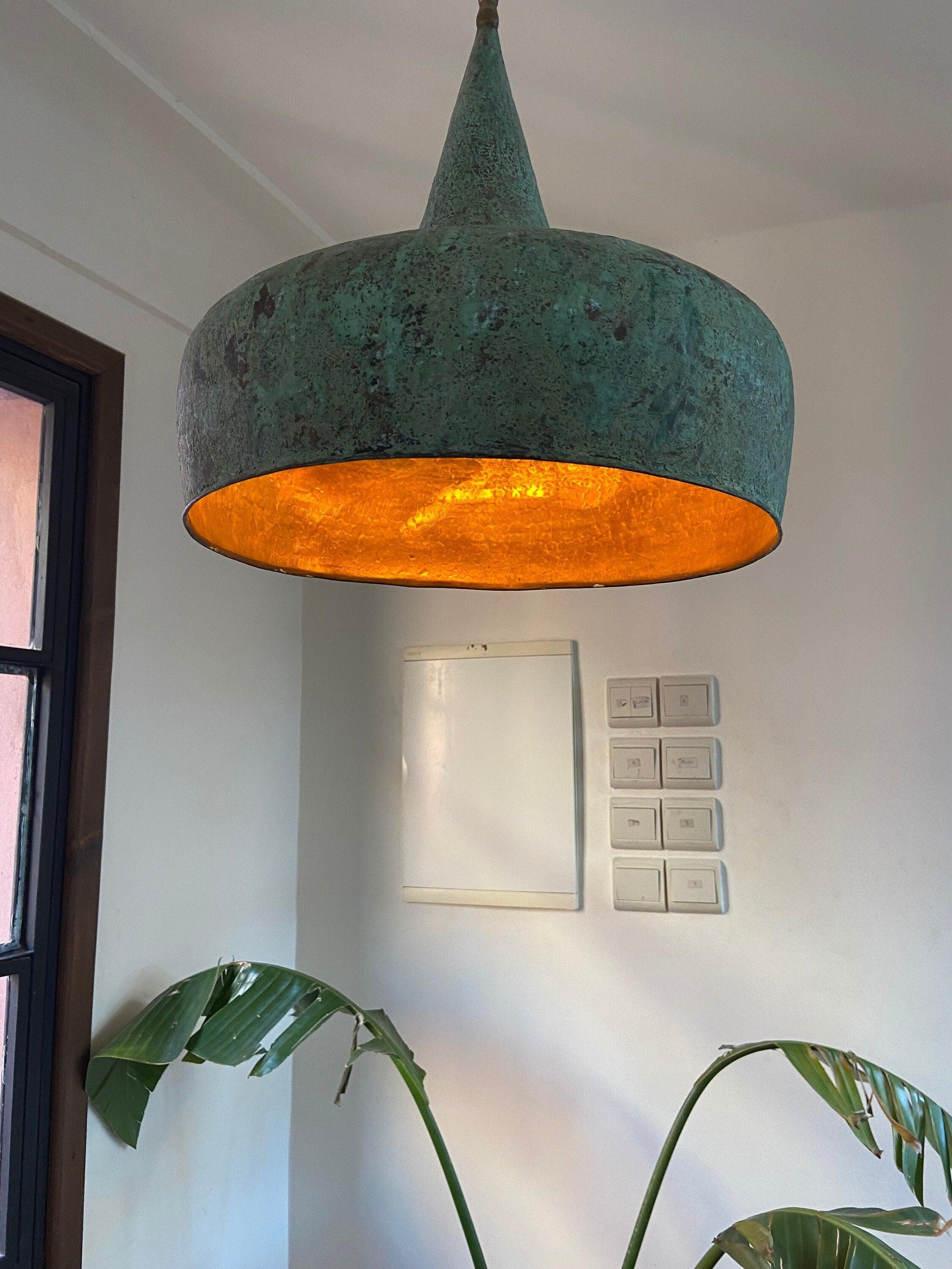 Vintage Oxidized Copper Pendant Light Zayian