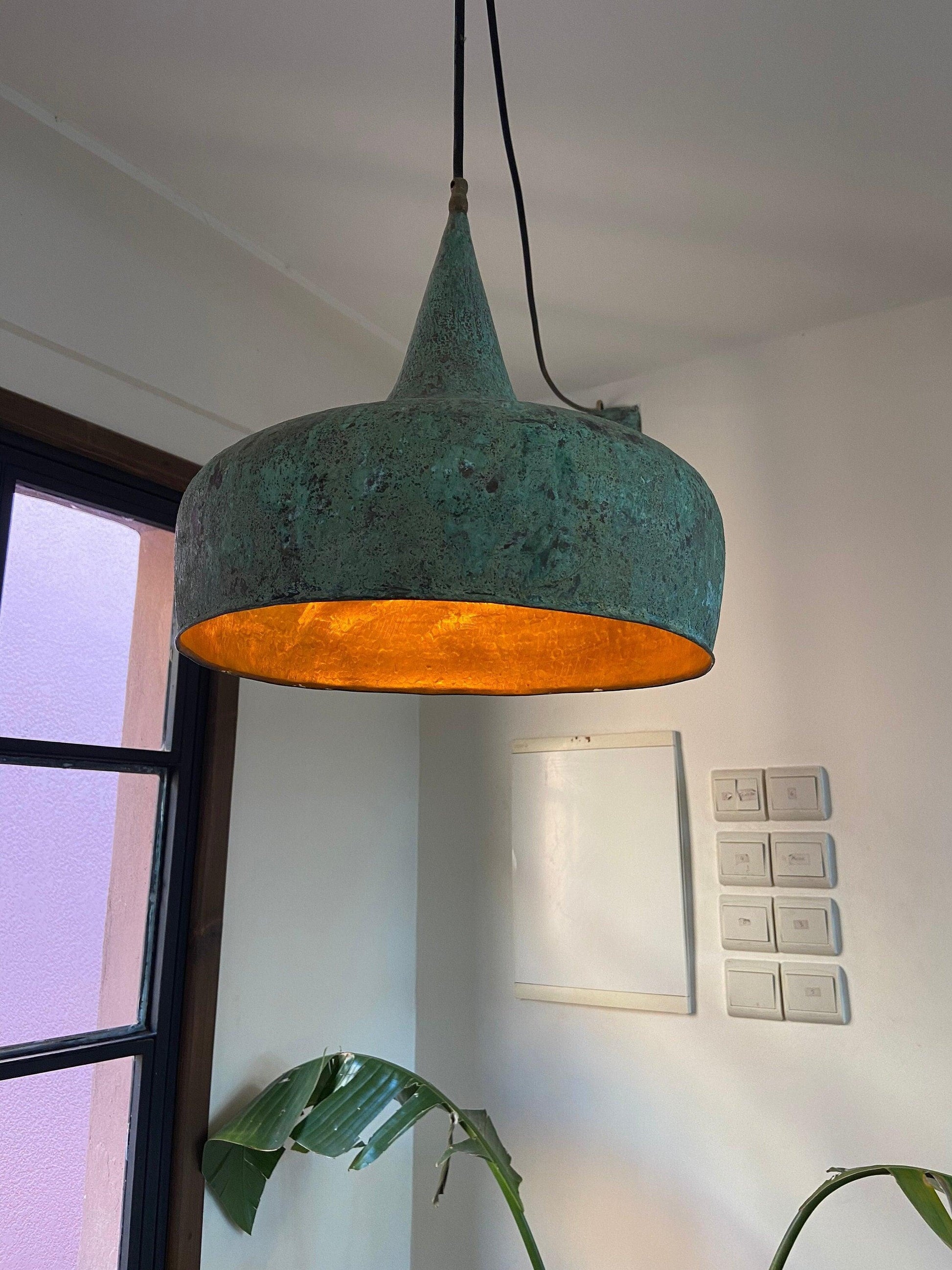 Vintage Oxidized Copper Pendant Light Zayian