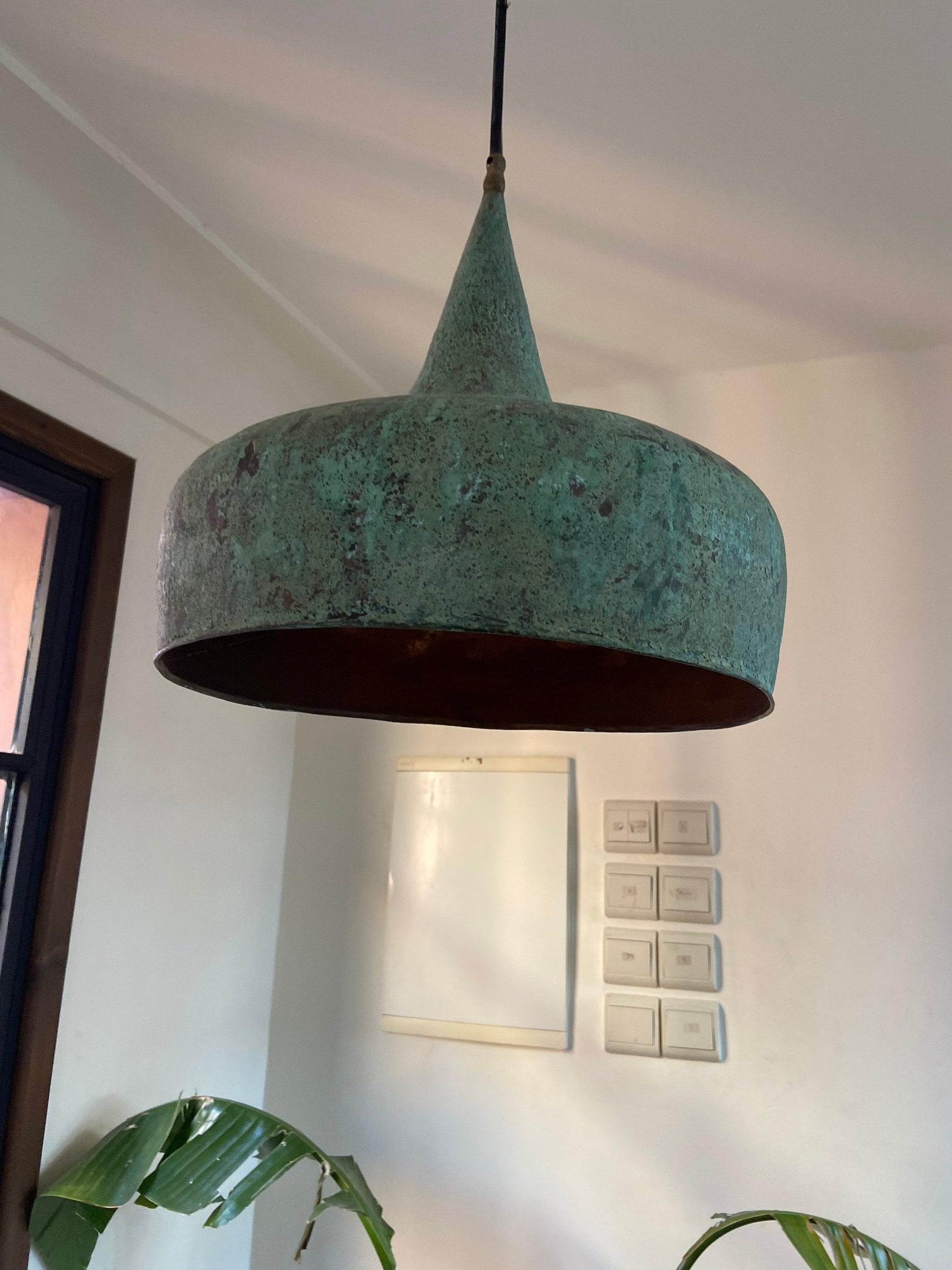 Vintage Oxidized Copper Pendant Light Zayian