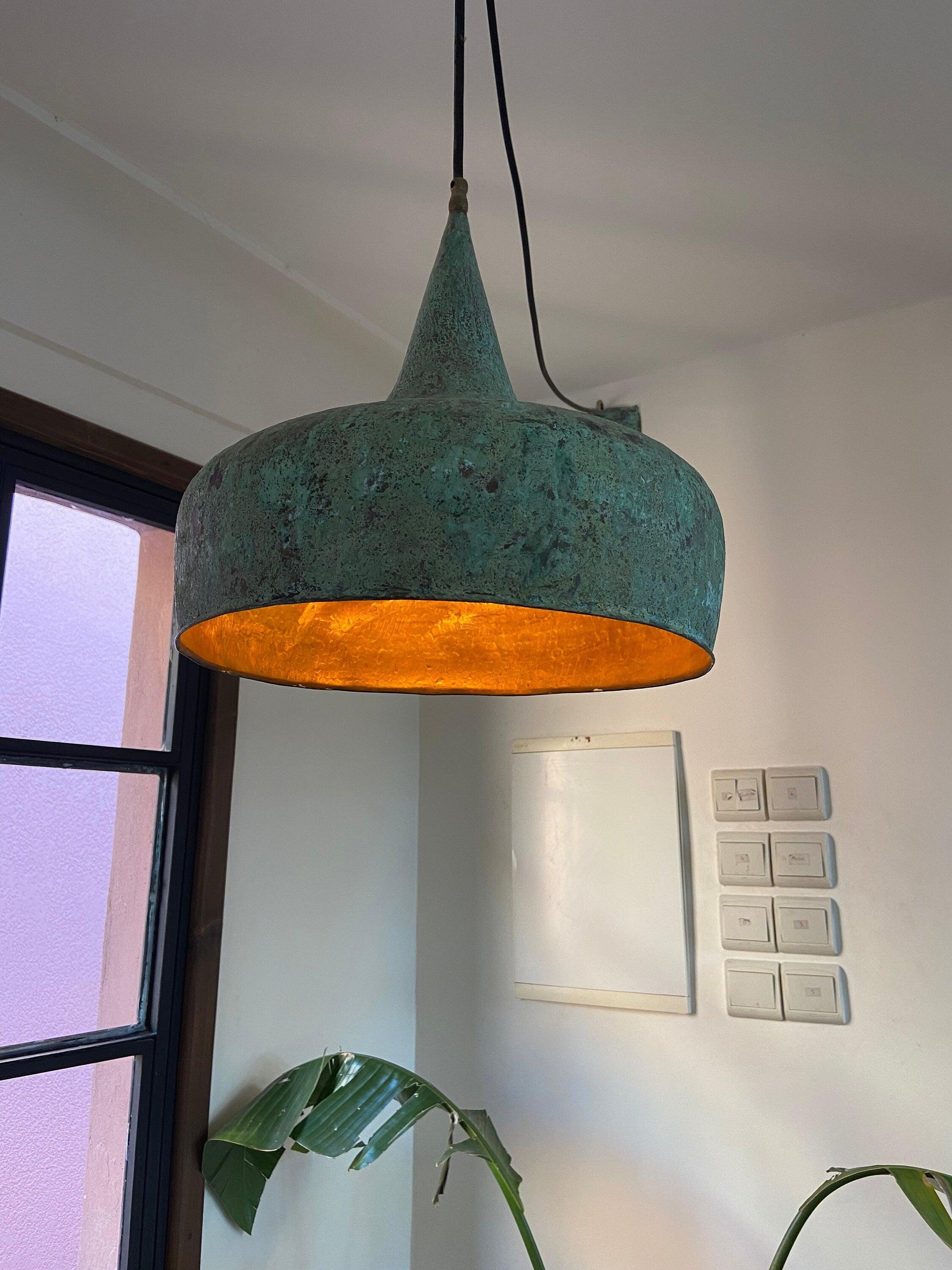 Vintage Oxidized Copper Pendant Light Zayian