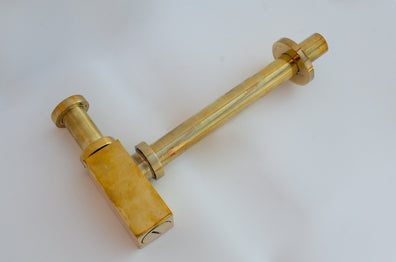 Unlacquered Brass Bottle Trap with Pop-Up Drain - Solid Brass Sink Waste SetUnlacquered Brass Bottle Trap & Pop-Up Drain - Solid Brass Sink Set