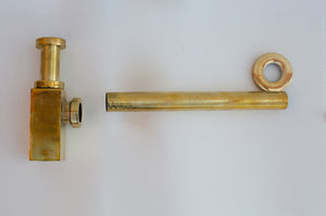 Solid Brass water trap sink stopper with brass push up button Zayian